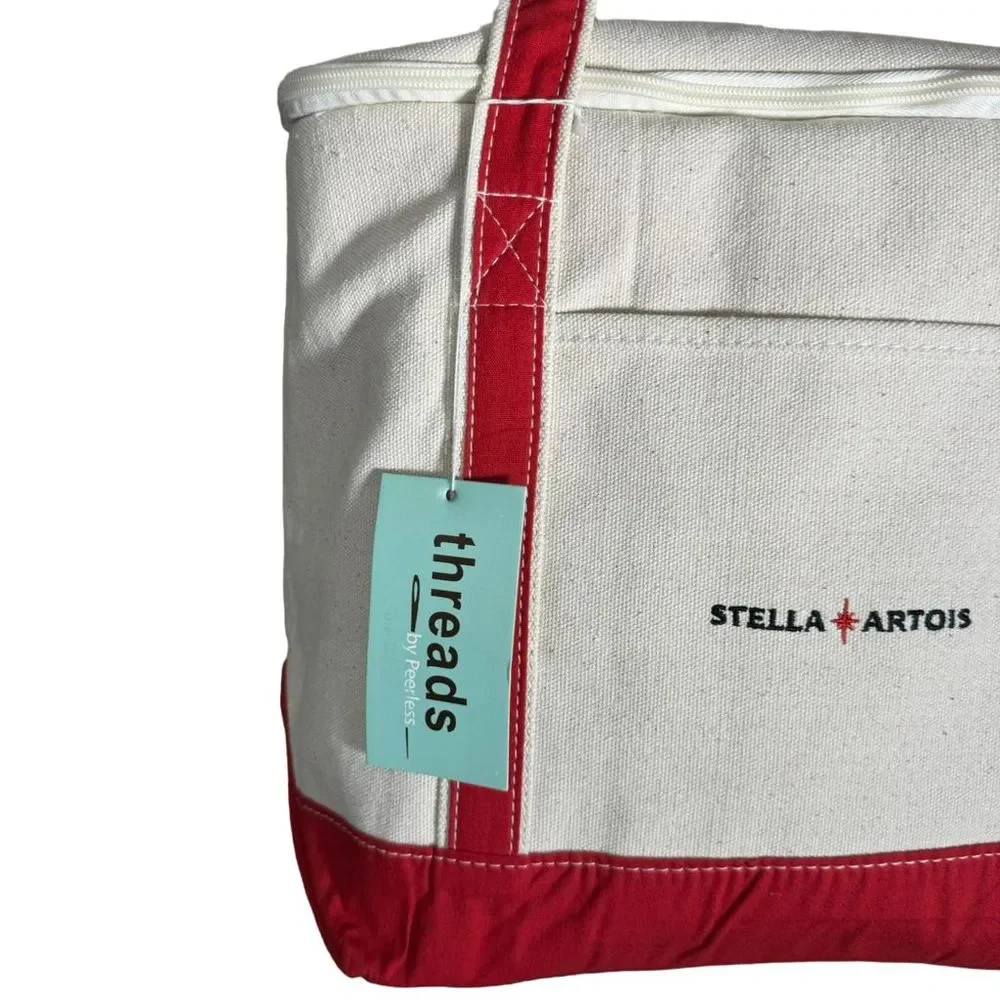 Stella Artois Canvas Tote Cooler Beverage Bag Ice Chest Red Cream‎ Unisex